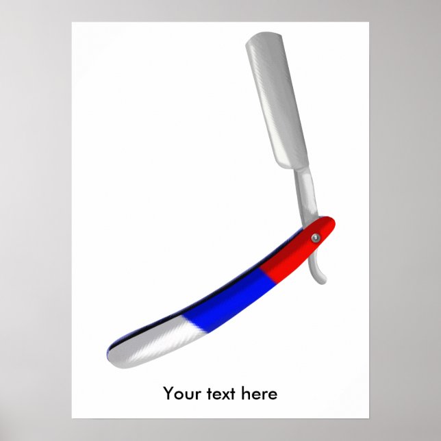 Straight Razor Barbers Shop Colors Poster (Front)