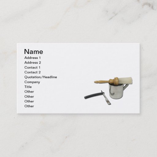 Customizable Straight Razor Brush Mug Business Card Templates