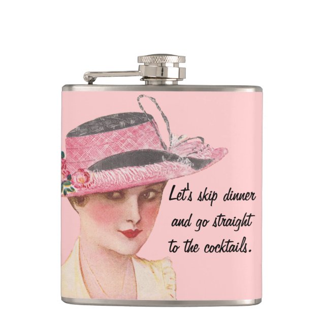 Straight To The Cocktails Flask (Front)