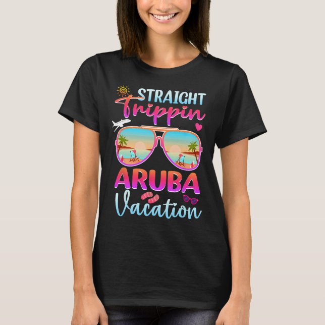 Straight Trippin Aruba 2025 Beach Summer Vacation  T-Shirt (Front)