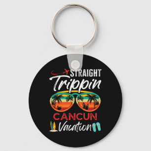 Straight Trippin Cancun Mexico Couples Family Vaca Keychain