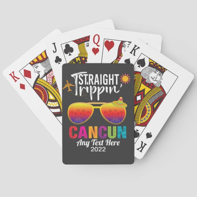 Straight Trippin Cancun Mexico Travel Vacation  Poker Cards (Back)