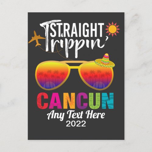 Straight Trippin Cancun Mexico Travel Vacation  Postcard