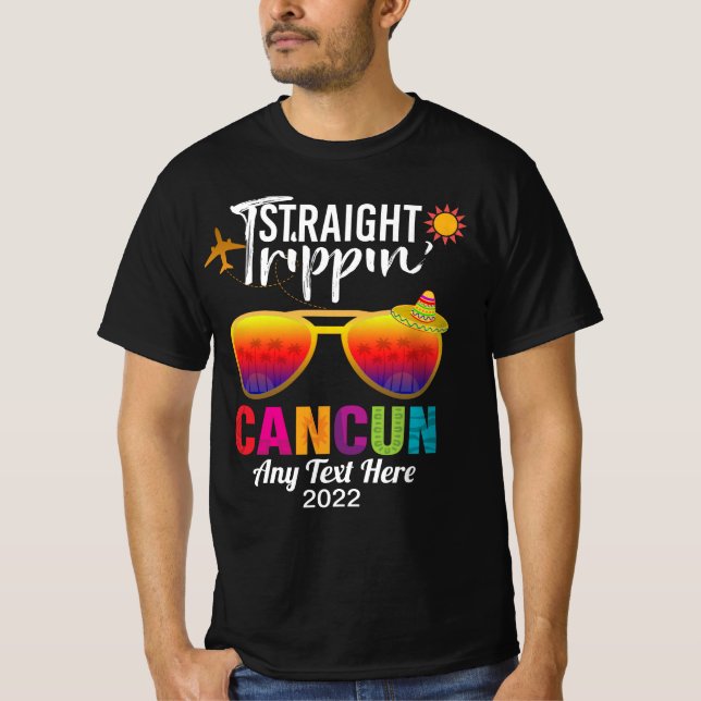 Straight Trippin Cancun Mexico Travel Vacation T-S T-Shirt (Front)