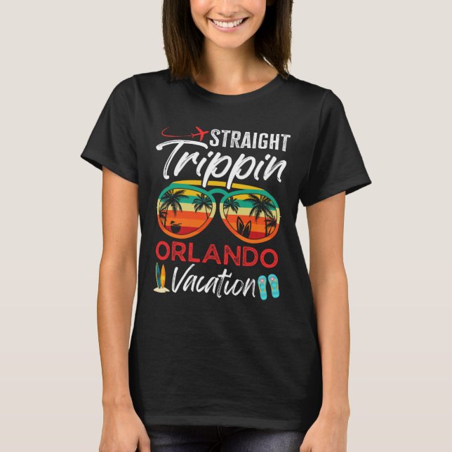 Straight Trippin Orlando Couples Family Vacation G T-Shirt (Front)