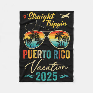 Straight Trippin Puerto Rico 2025 Family Summer Va Fleece Blanket
