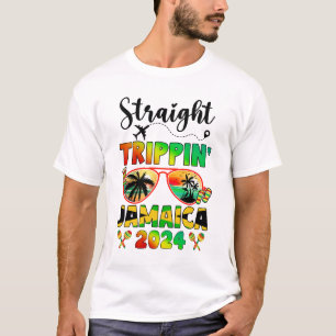 Straight Tripping Jamaica 2024 Family Vacation Mat T-Shirt
