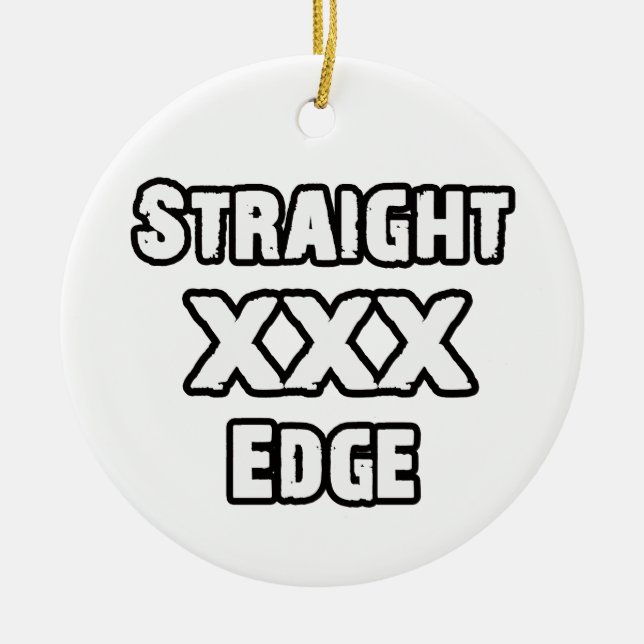 Straightedge Ceramic Ornament (Front)