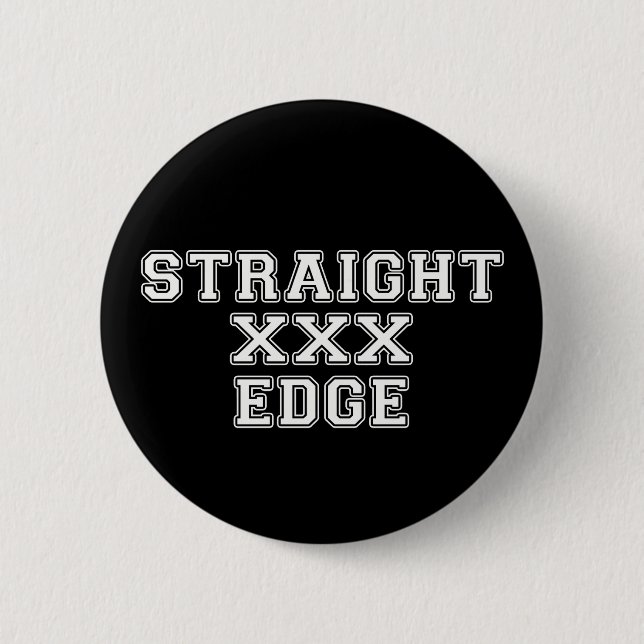 Straightedge Pinback Button (Front)