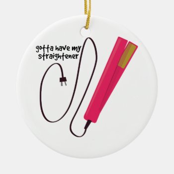Straightener Ceramic Ornament by EmbroideryPatterns at Zazzle