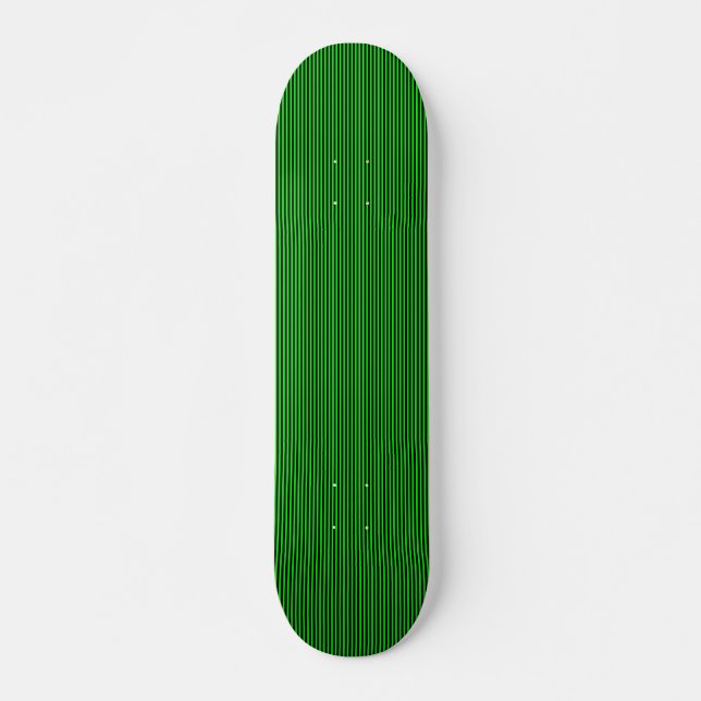 Strait Black Lines - On Green Skateboard Deck (Front)