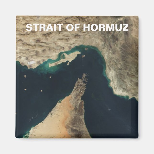 Strait of Hormuz Satellite Image Magnet (Front)