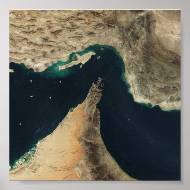 Strait of Hormuz Satellite Image Poster (Front)