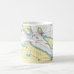 Straits of Mackinac Nautical Chart Coffee Mug