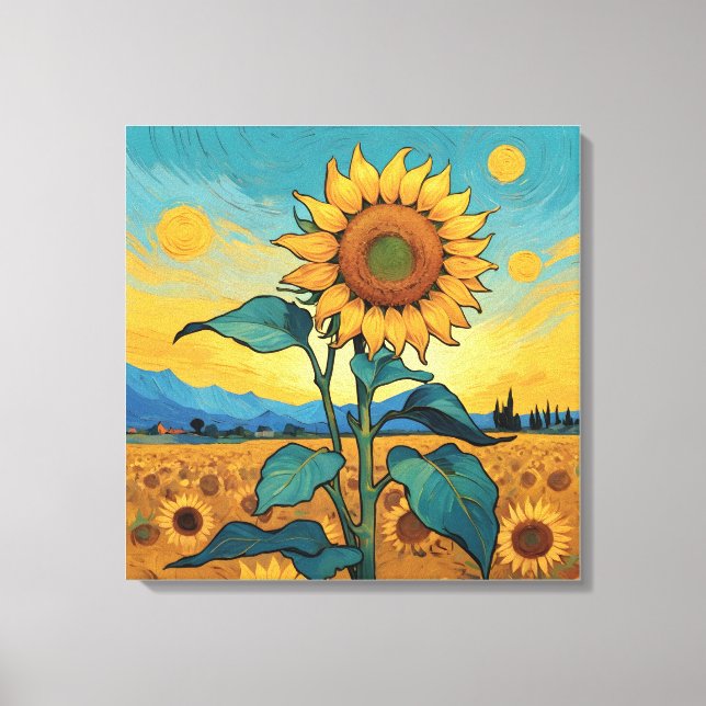 Stralende Zonneflower - Dutch Master Serie ZA01 Canvas Print (Front)