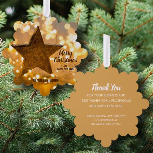 Strand of Christmas Lights Business Paper Ornament Card