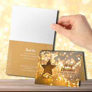 Strand of Christmas Lights Folded Business Holiday Card