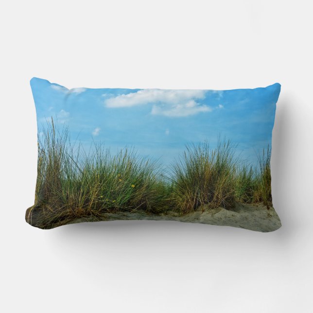 Strandhafer in den Dünen Lumbar Pillow (Front)