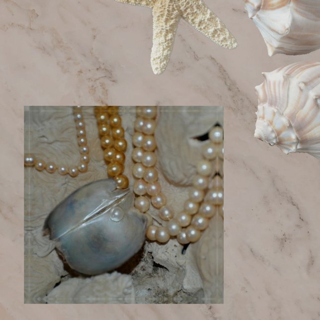 Strands of Pearls and Oyster Shell Glass Paperweight (Creator Uploaded)