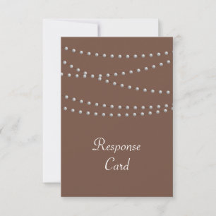 Strands of Pearls on Brown RSVP Card