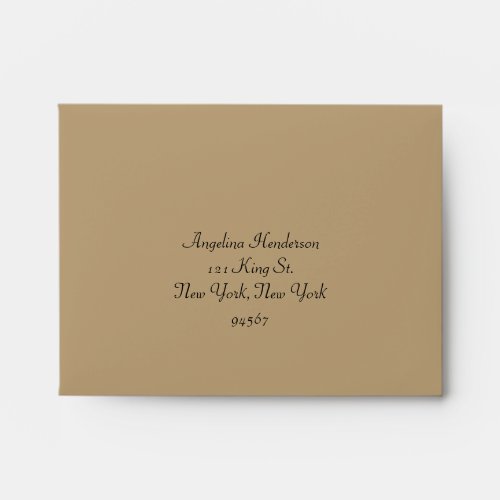 Strands of Pearls on Brown RSVP Envelope