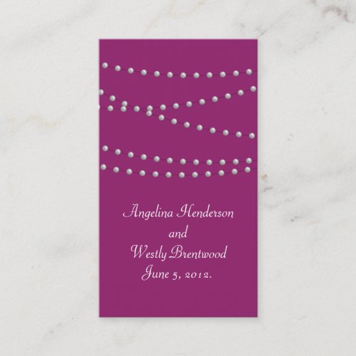 Strands of Pearls on Magenta Wedding Website Card