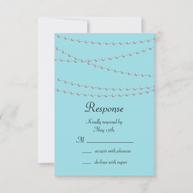 Strands of Pearls on Turquoise RSVP (Front)