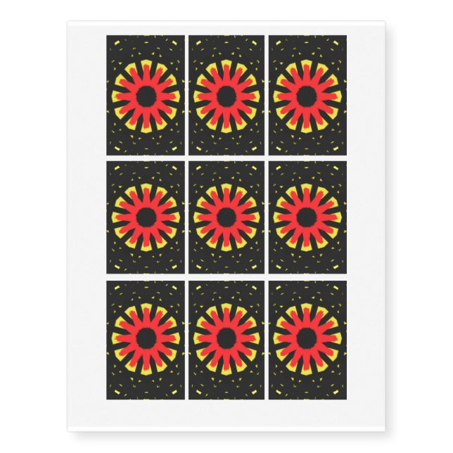 Strange abstract pattern temporary tattoos (Front)