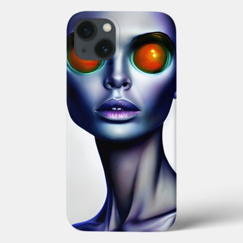 Strange Alien Woman Portrait Face AI Art iPhone 13 Case