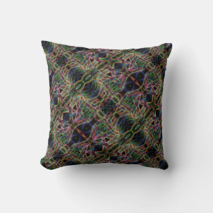 Strange and twist mirrored, opacity colorful lines throw pillow