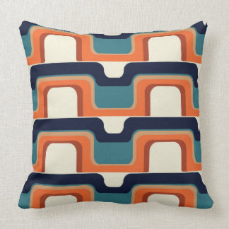 Strange Blue Orange Wave Throw Pillow
