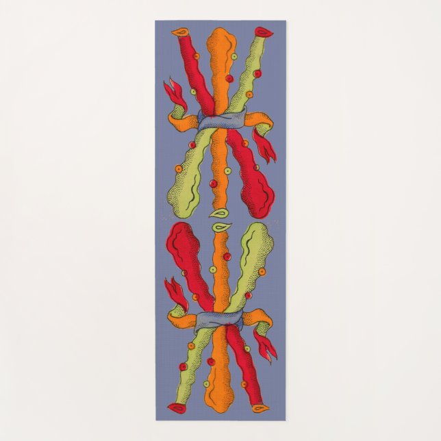 strange bunch print yoga mat (Front)