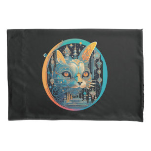 Strange Cat Staring at Your Headlights Pillow Case