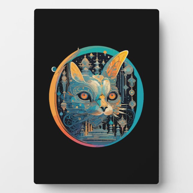 Strange Cat Staring at Your Headlights Plaque (Front)
