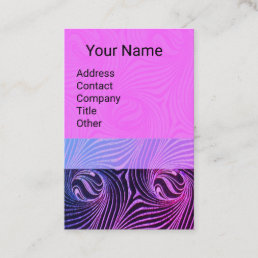 STRANGE CIRCLES AND SWIRLS Pink Black Abstract Business Card