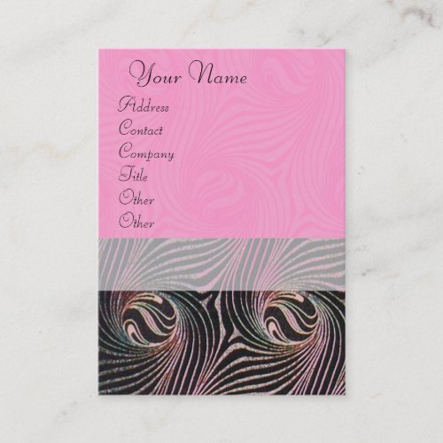 STRANGE CIRCLES AND SWIRLS Pink Brown Abstract Business Card