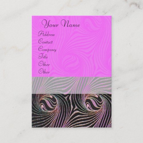 STRANGE CIRCLES AND SWIRLS Pink Brown Abstract Business Card