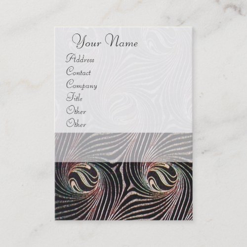 STRANGE CIRCLES AND SWIRLS White Brown Abstract Business Card