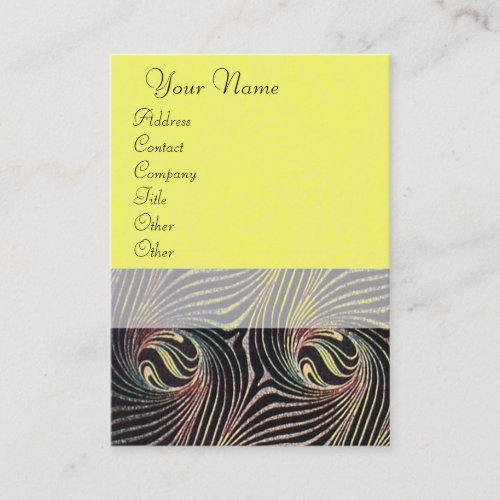 STRANGE CIRCLES AND SWIRLS Yellow Brown Abstract Business Card