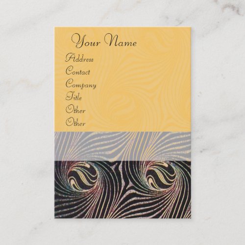 STRANGE CIRCLES AND SWIRLS Yellow Brown Abstract Business Card