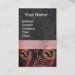 STRANGE CIRCLES,SWIRLS Red Brown Abstract Black Business Card