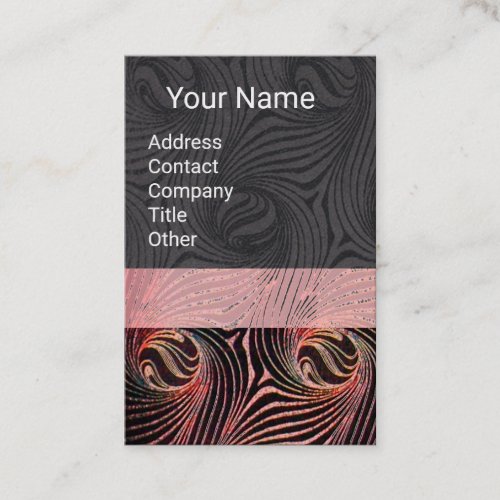 STRANGE CIRCLESSWIRLS Red Brown Abstract Black Business Card