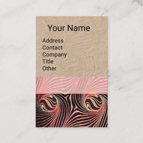 STRANGE CIRCLESSWIRLS Red Brown Abstract Kraft Business Card