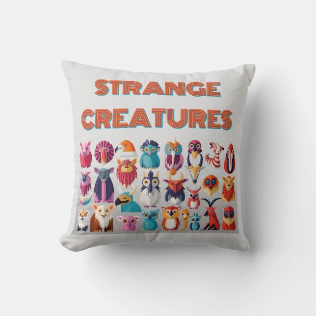 STRANGE CREATURES THROW PILLOW (Front)