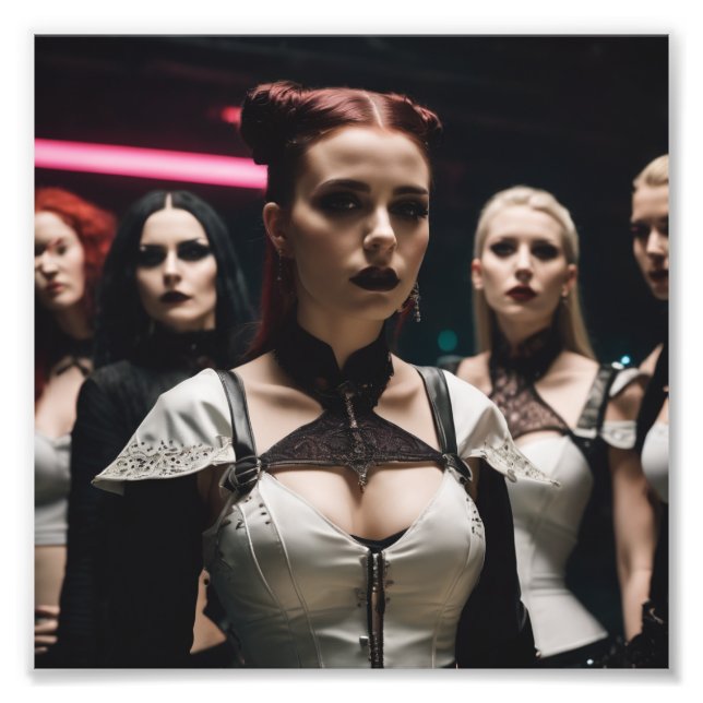 Strange Cute Goth Girls Staring Photo Print (Front)