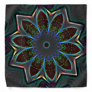Strange dark circular ellipse with abstract leaves bandana