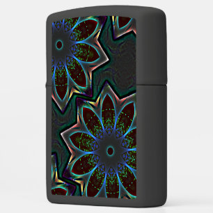 Strange dark circular ellipse with abstract leaves zippo lighter