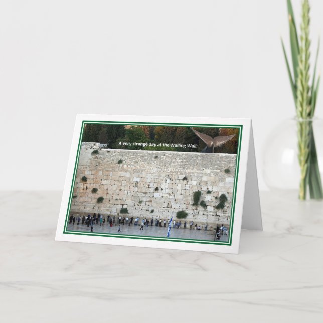 Strange Day at Wailing Wall Jewish Birthday Card (Front)