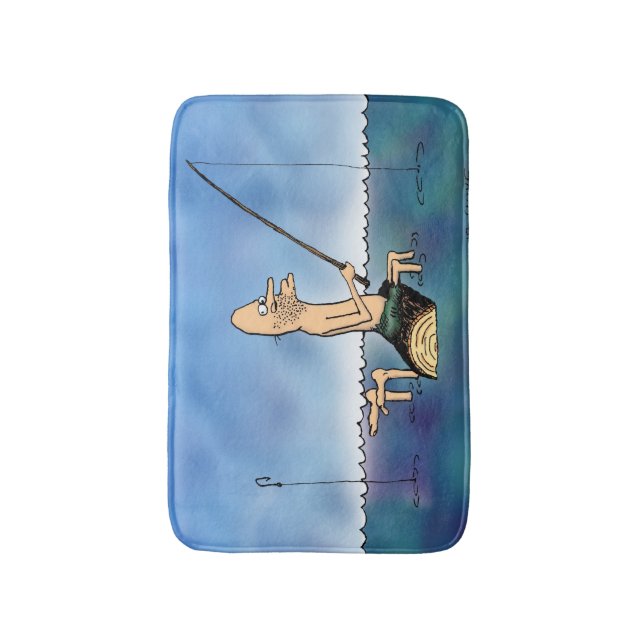 Strange Day Fishing Cartoon Bathroom Mat (Front Vertical)