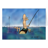 Strange Day Fishing Cartoon Blank Inside Card (Front Horizontal)